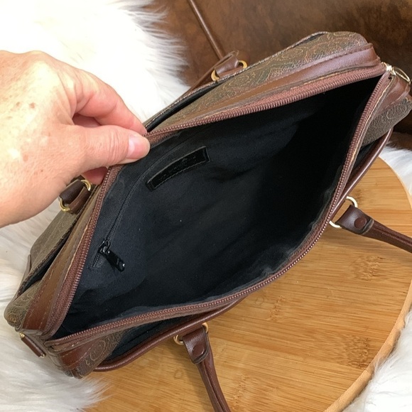 Liz Claiborne 1999 Vintage Brown Detachable Crossbody Top Handle Satchel - Picture 15 of 17